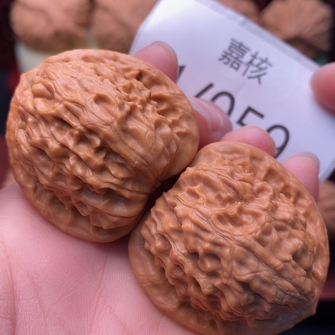 文玩核桃把件38一抹红
