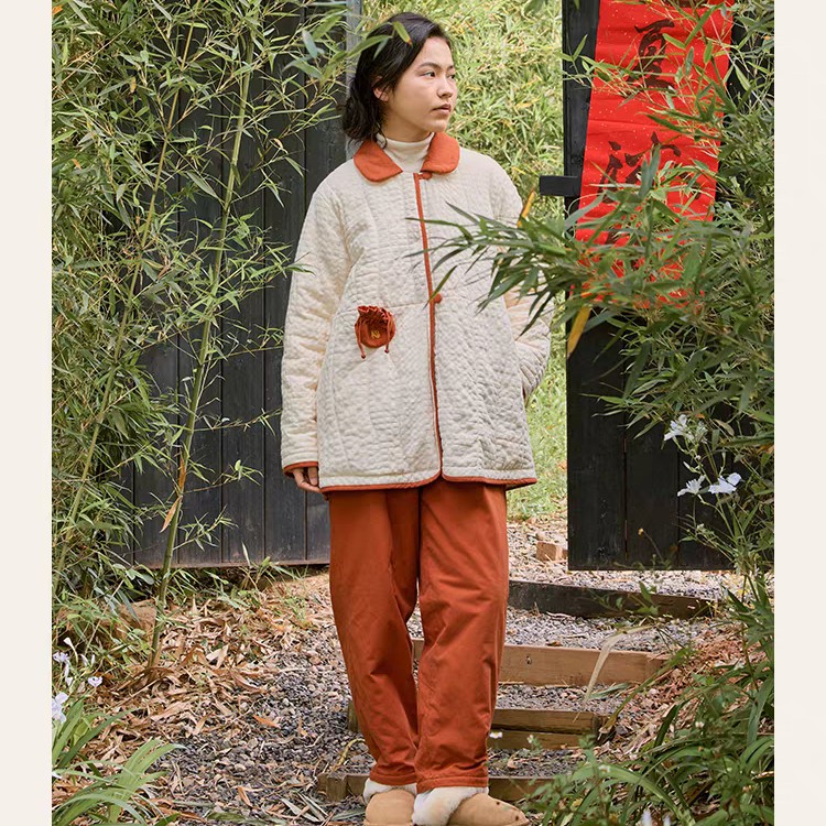 朵朵可可·252-053睡衣女秋冬新年加绒加厚家居套装