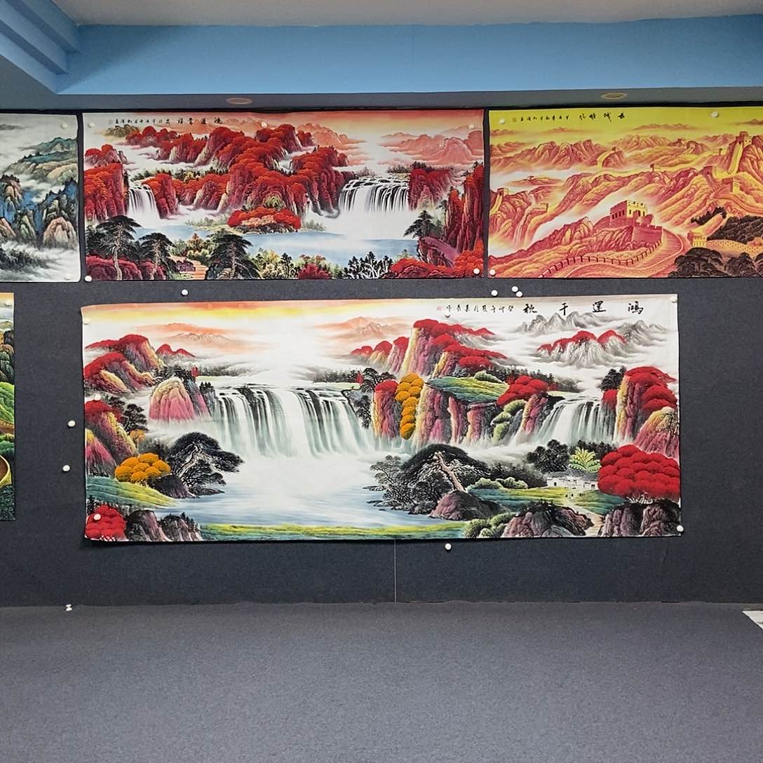 国画大丈二山水一副