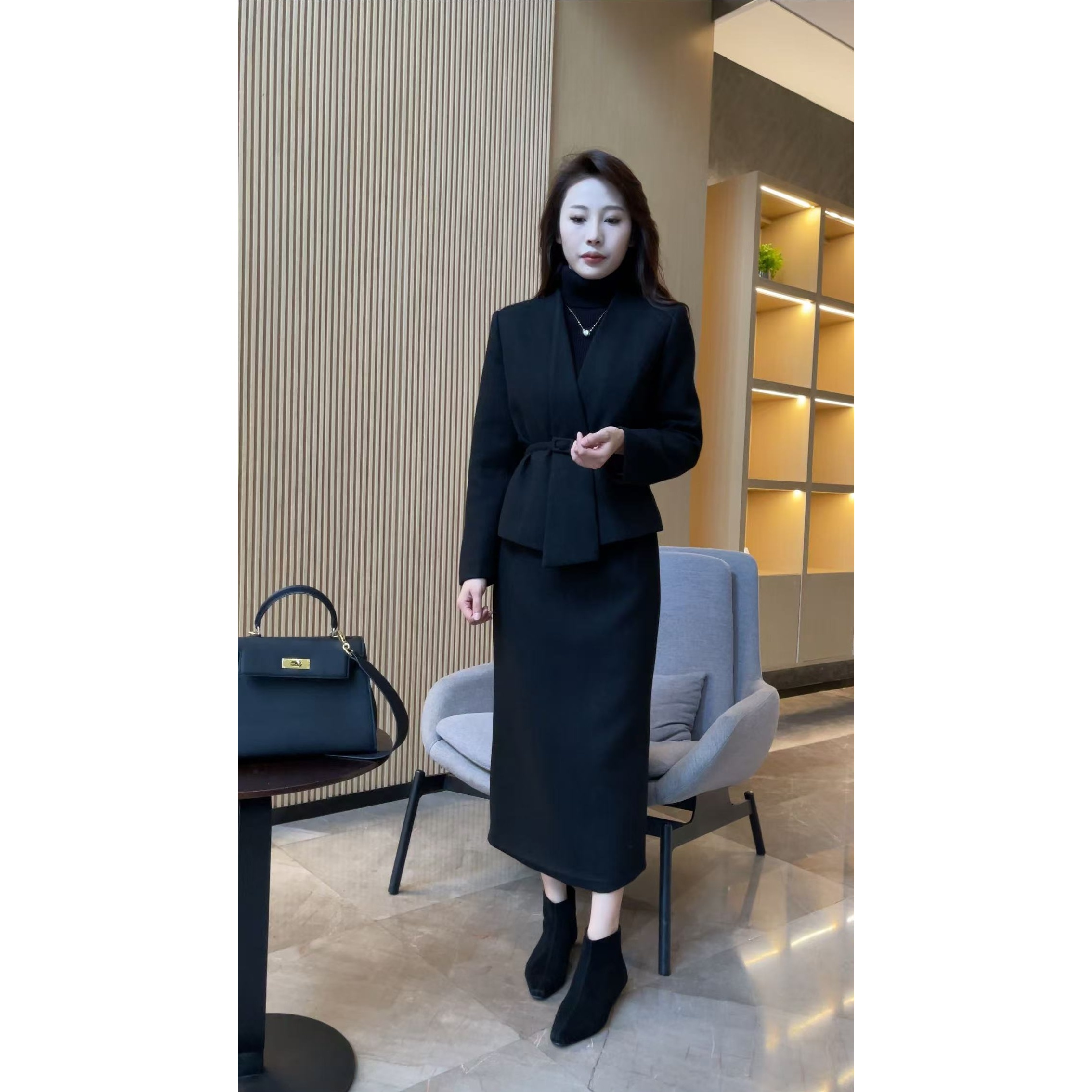 【梦婷家】深冬高端小洋装高级感气质时尚套装-24967