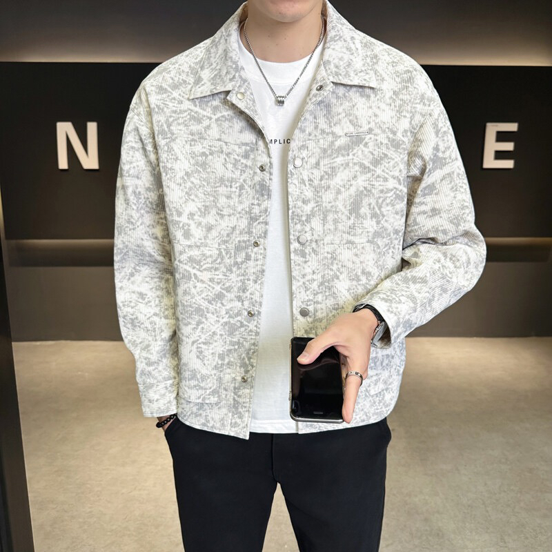 【彤彤】2025秋季新品翻领拼料长袖夹克外套上衣短款帅气时尚潮流款