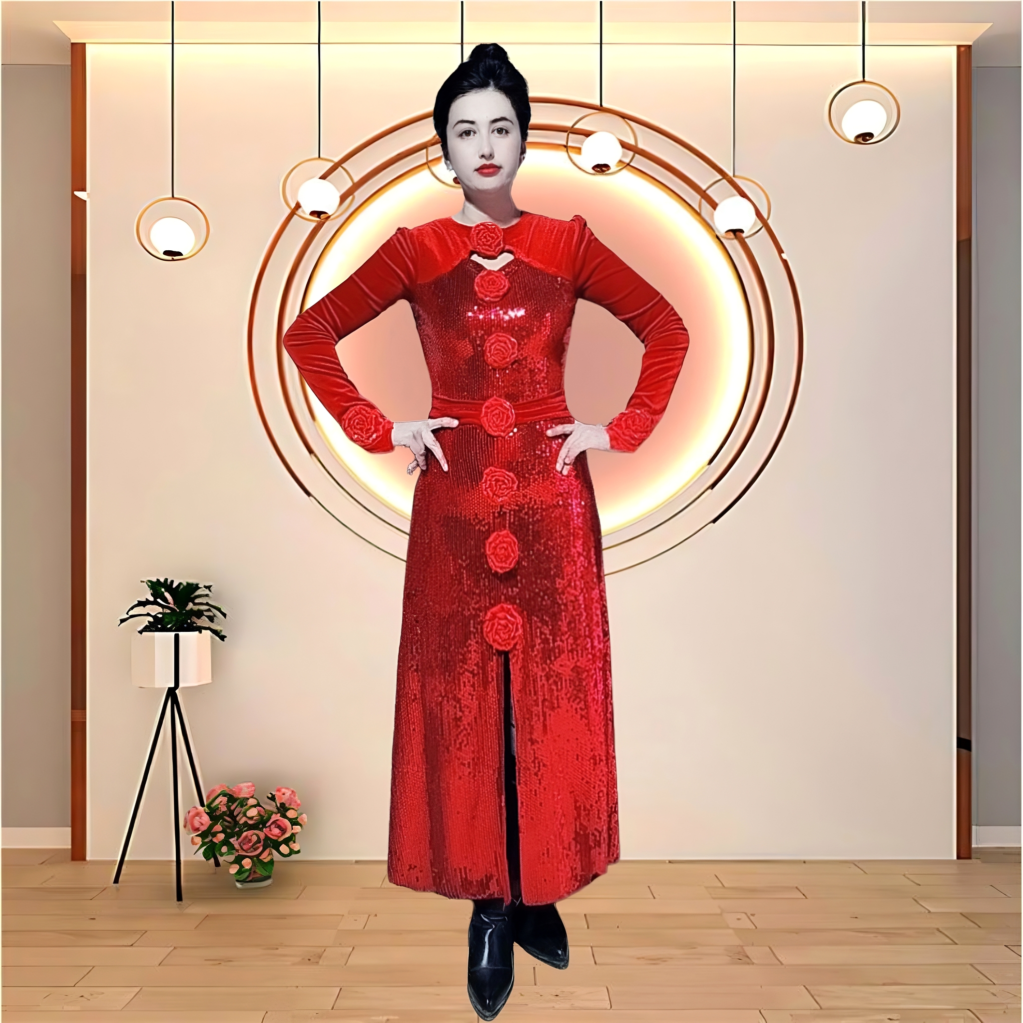 秋冬季带点dihawa pistan 晚礼服连衣裙