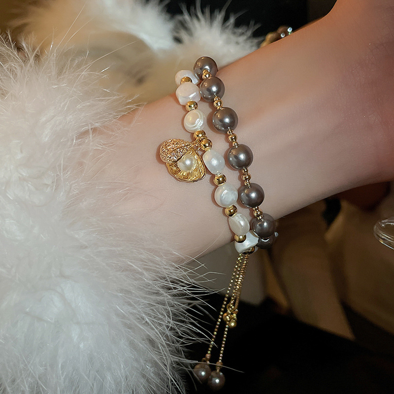 纯铜陶瓷手链 施家同款 贝壳小众轻奢气质手链