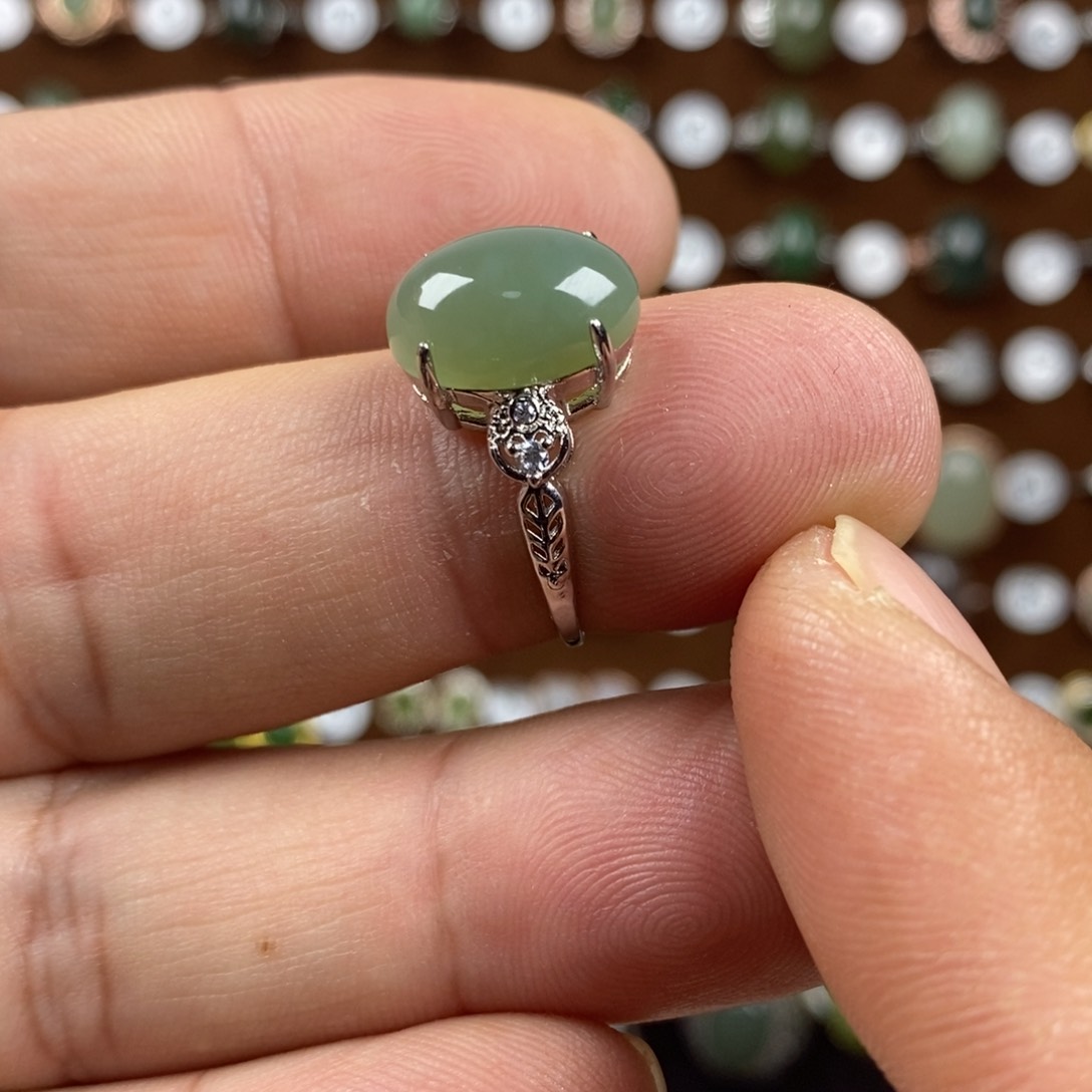 和田玉（青玉）戒指合金