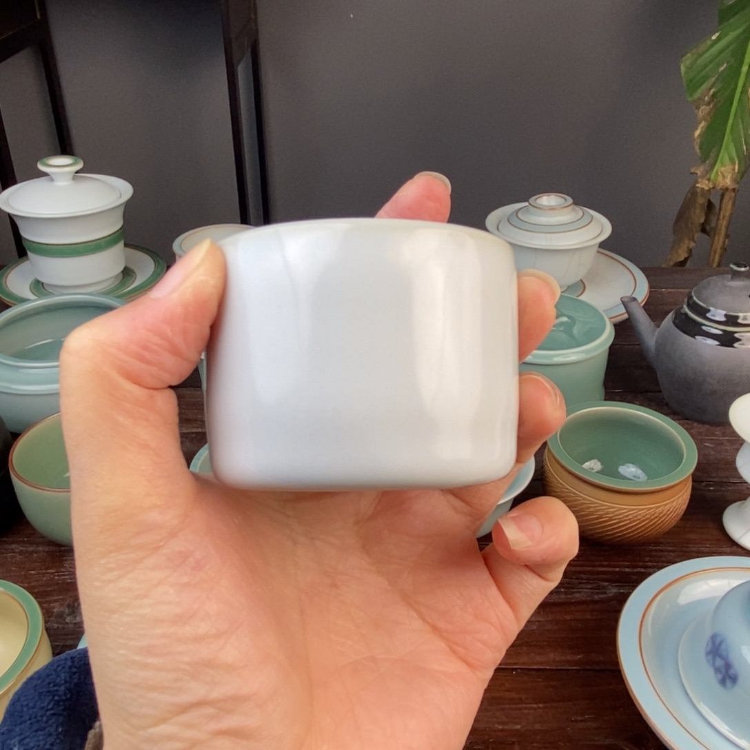 朱砂胎月白板指杯 不开片