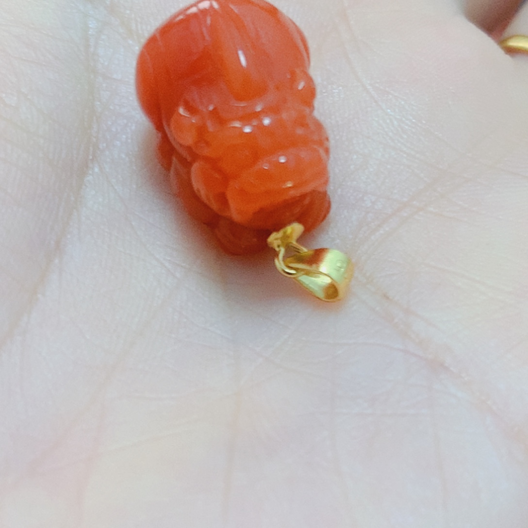 南红玛瑙银S925镶嵌吊坠(不含链)