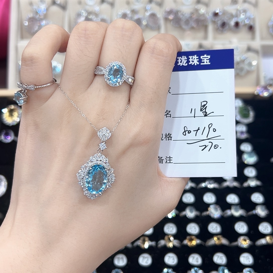 黄晶戒指银S925镶嵌