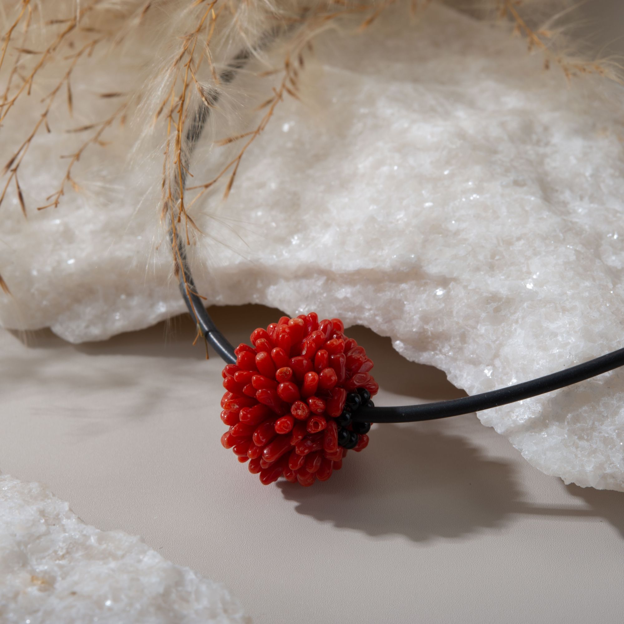 Chii Lih绮丽珊瑚 天然珊瑚  红珊瑚红绣球项链 吊坠/33008894