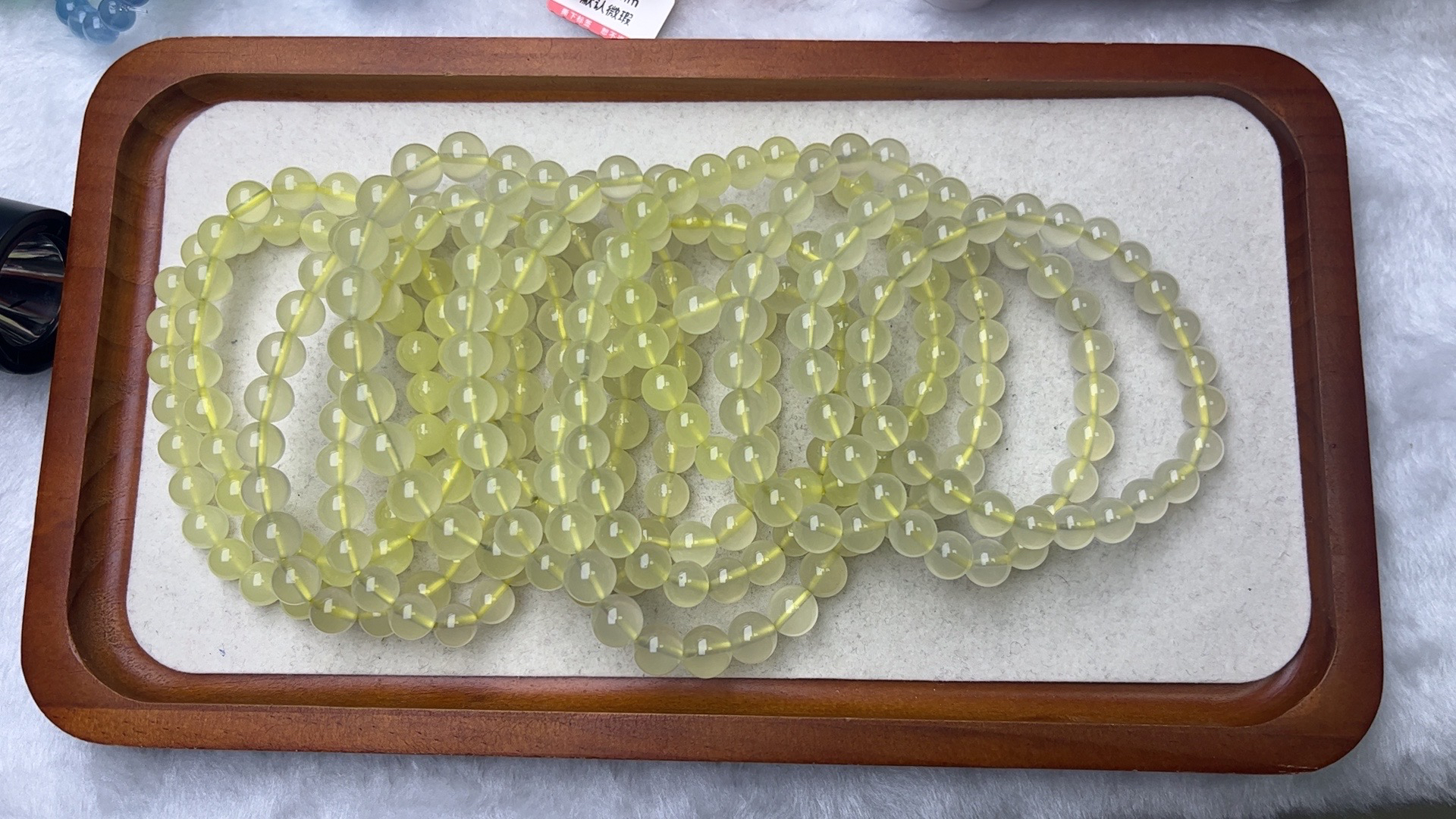 8-9mm 奶油体柠檬黄水晶 几乎全净 招米水晶