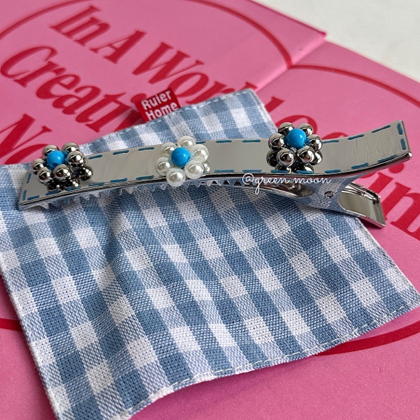 【冰块薄荷】韩版冷淡风发卡发夹夹子微镶鸭嘴夹简约L041