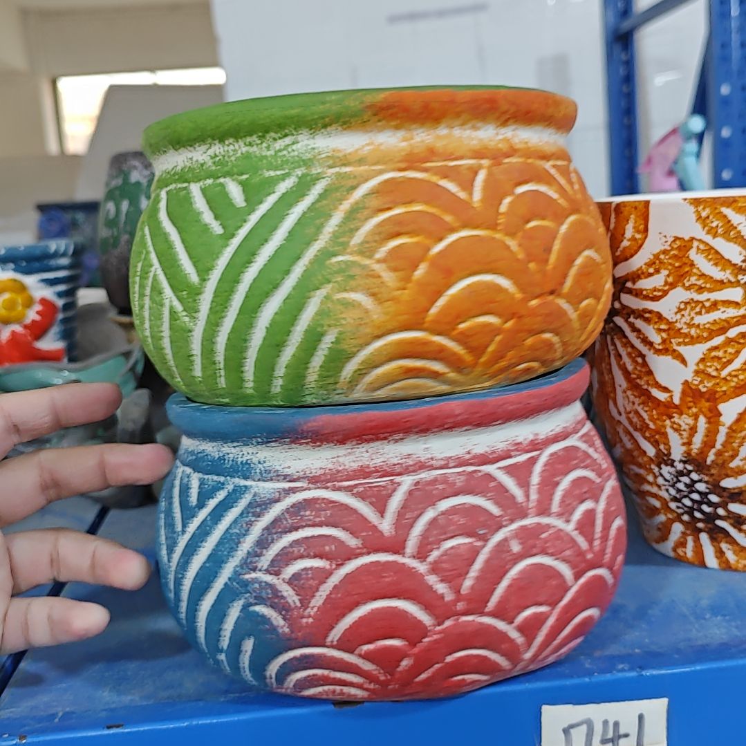 红陶吸水透气的白陶花盆凑满12发货