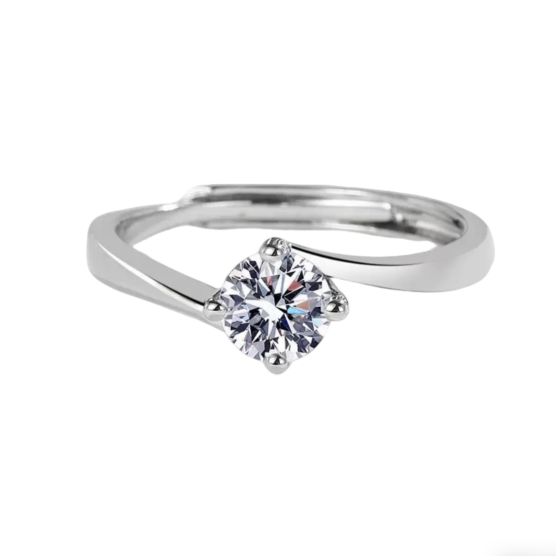 925银戒指【扭臂四爪】戒指轻奢简约百搭小众