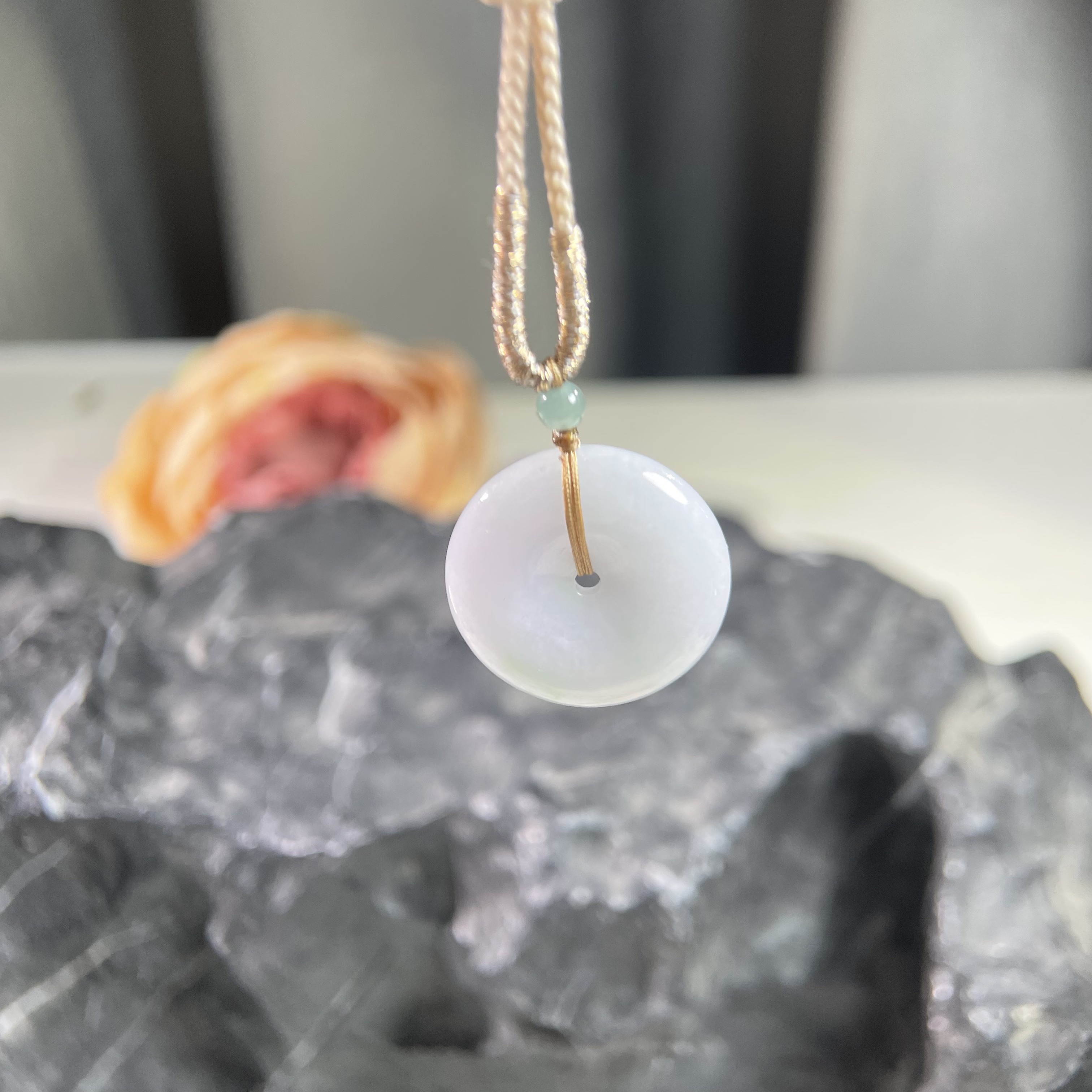 缅料翡翠平安扣吊坠-5042