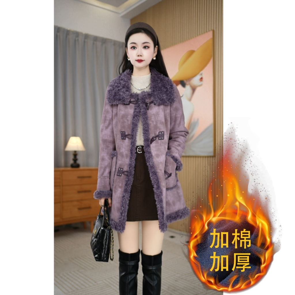 【艾丝琪】冬季轻奢气质温柔保暖加绒加厚百搭毛呢外套M-2XL