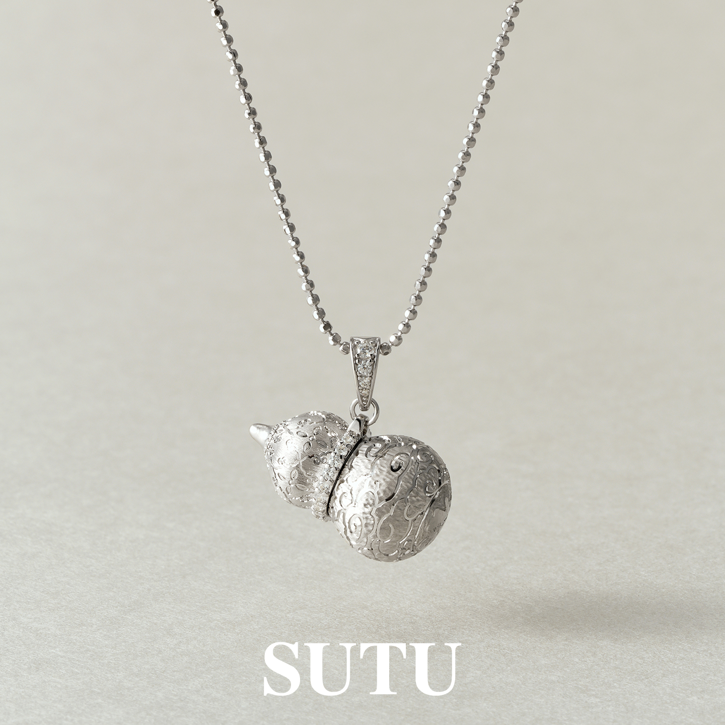 坠链均925银合成锆石 葫芦项链精致小众设计福禄吊坠大气925银