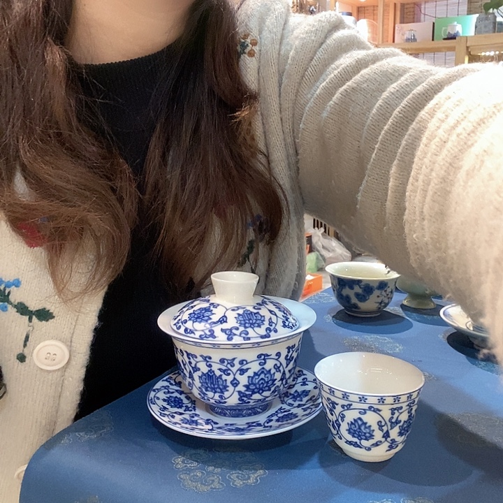 羊脂白玉盖碗1单杯1