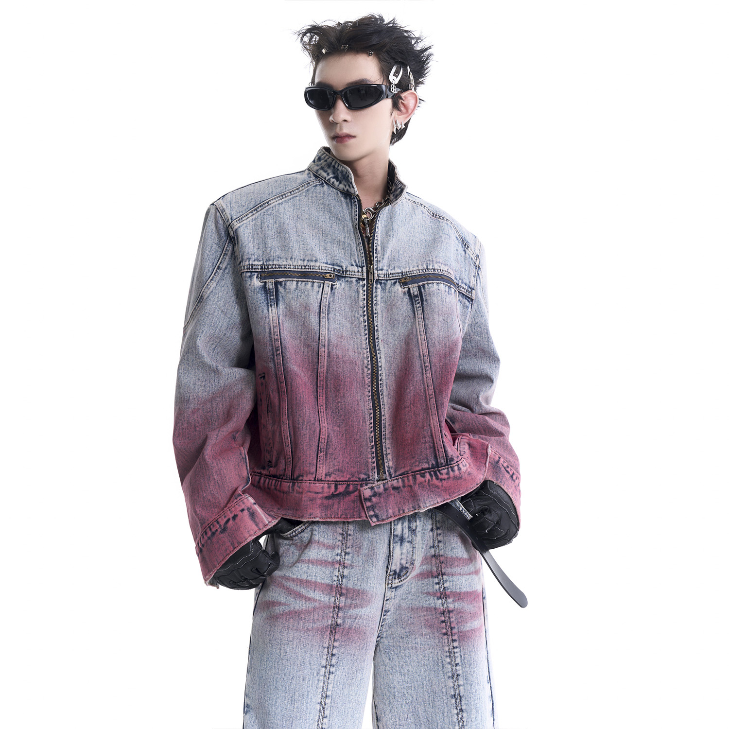 【复古水洗渐变牛仔外套】5分钟竞拍 价高者得！