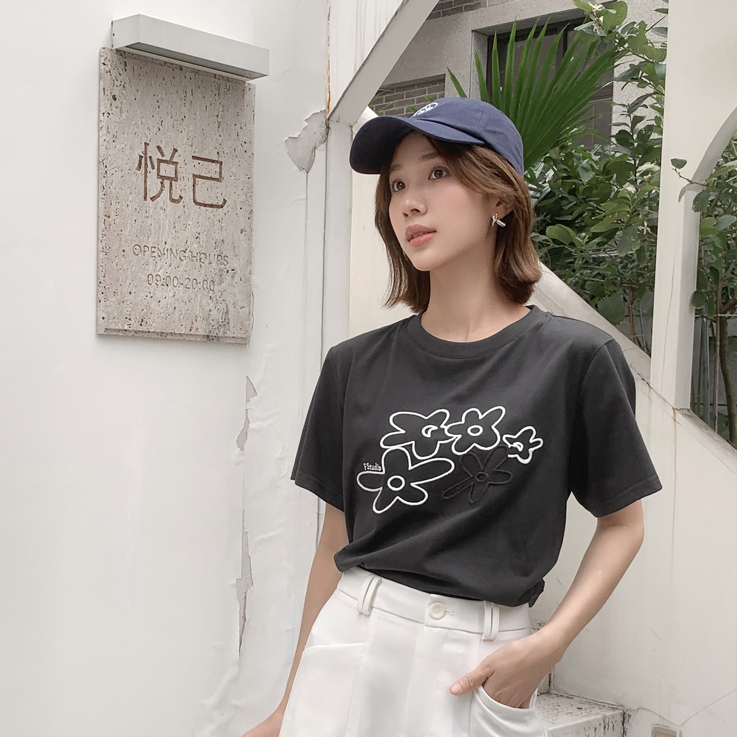 【绿L现货】【浮雕花园】FS506S100印花logo短袖