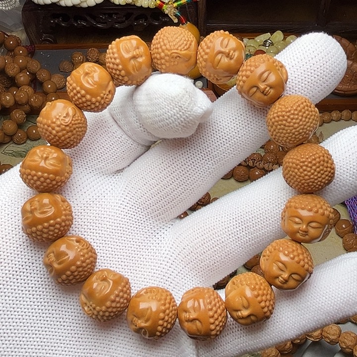 猴头核桃手串猴头核桃雕刻精工宝宝佛手串单圈
