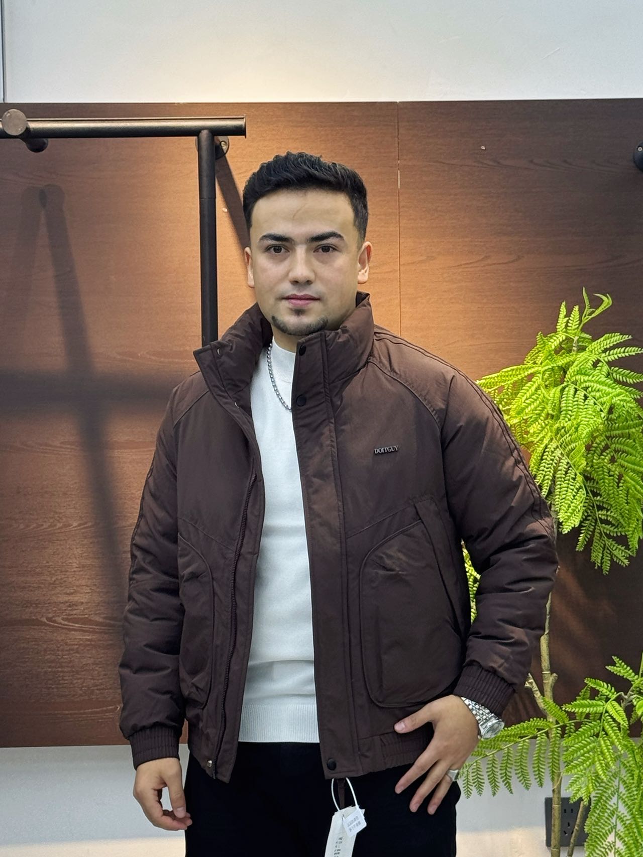 时尚保暖立领短款冬季防风收口袖夹克长袖男士棉衣（1519）