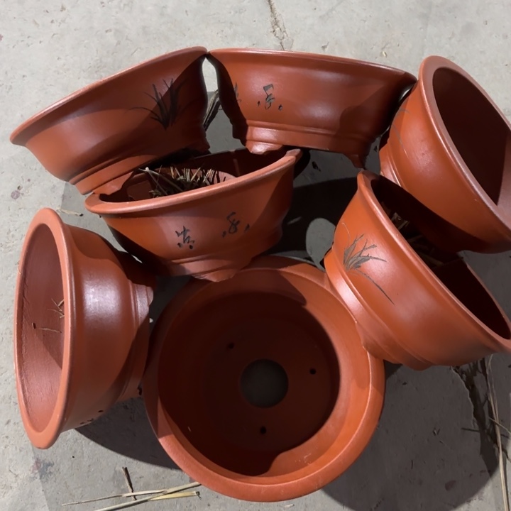 紫砂花盆100-7。             