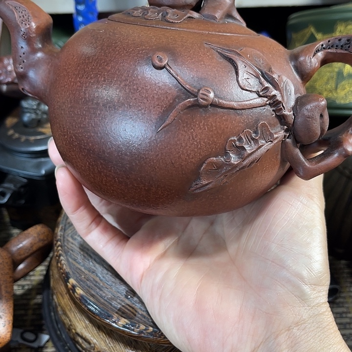 茶壶紫砂原矿泥料手工制作的一把紫砂壶