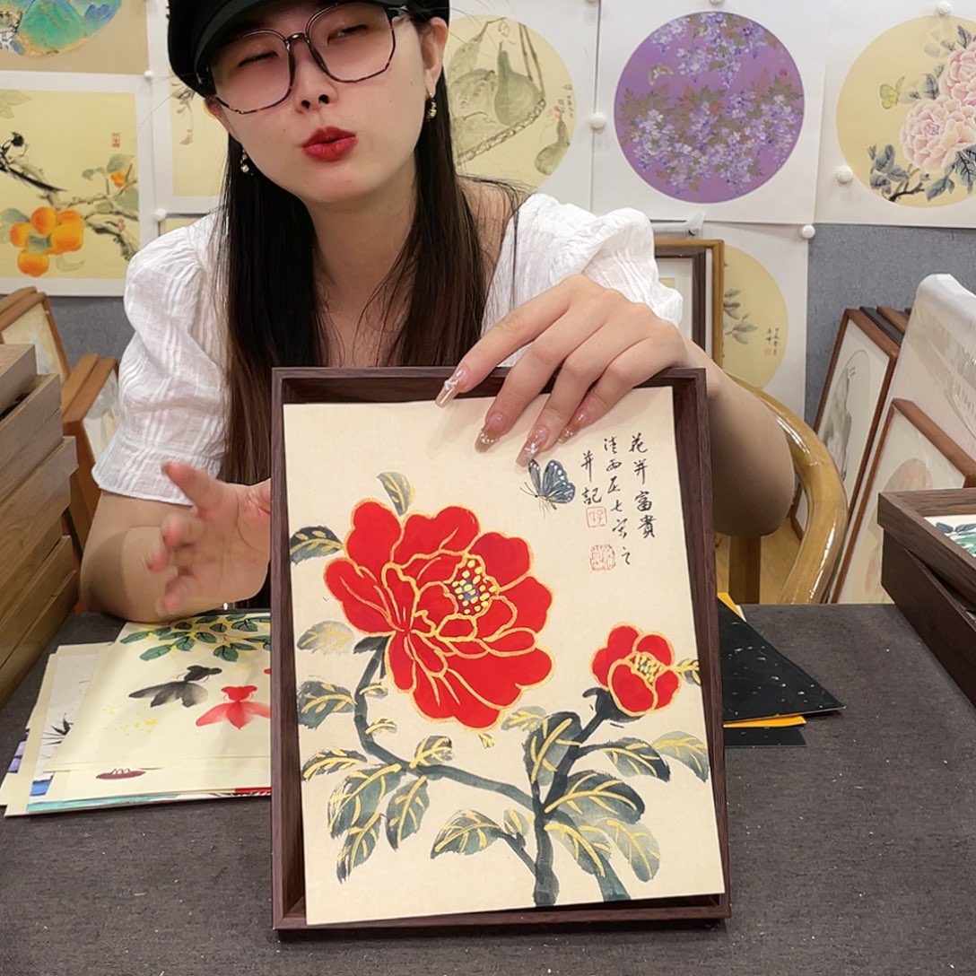 书法手绘带框尺寸：24*29