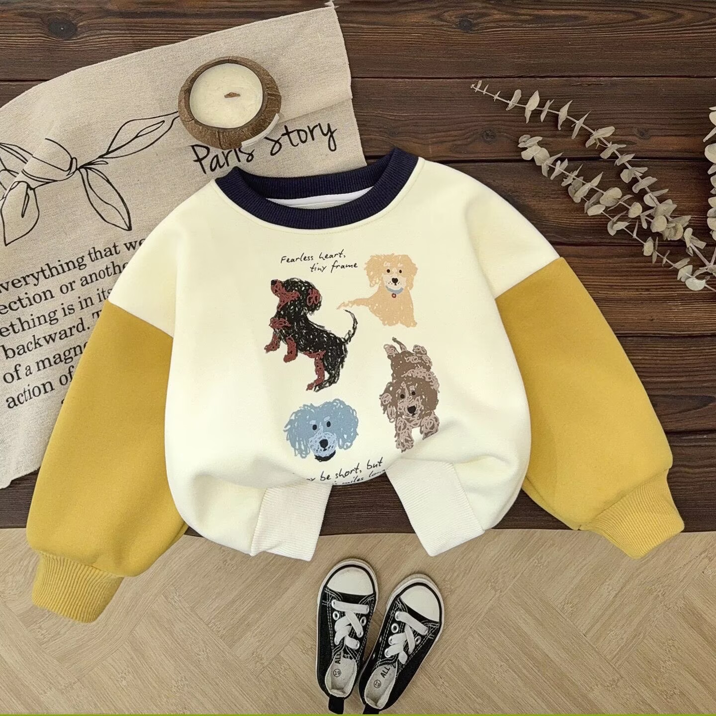 男童加绒卫衣一体绒加厚儿童保暖上衣宝宝秋冬季2025新款卫衣