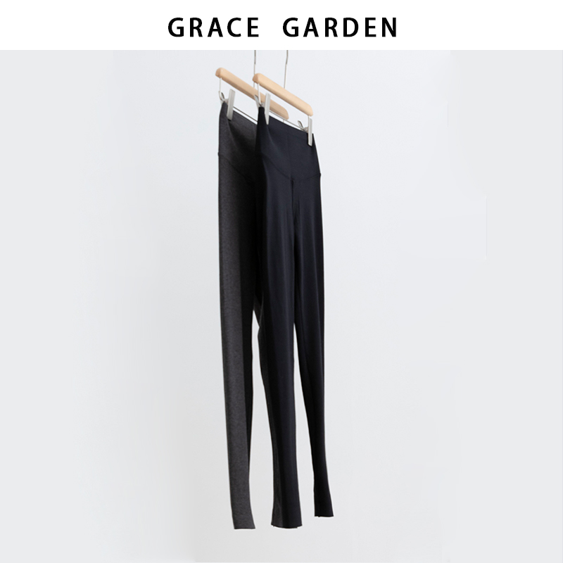 GRACE GARDEN高腰弹力磨毛紧身打底裤DD5I1707