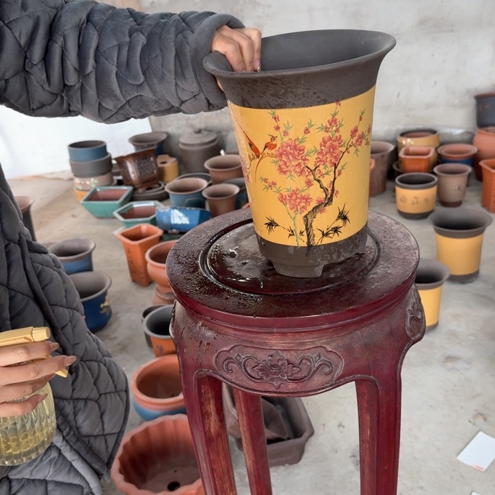 紫砂紫砂花盆口经21