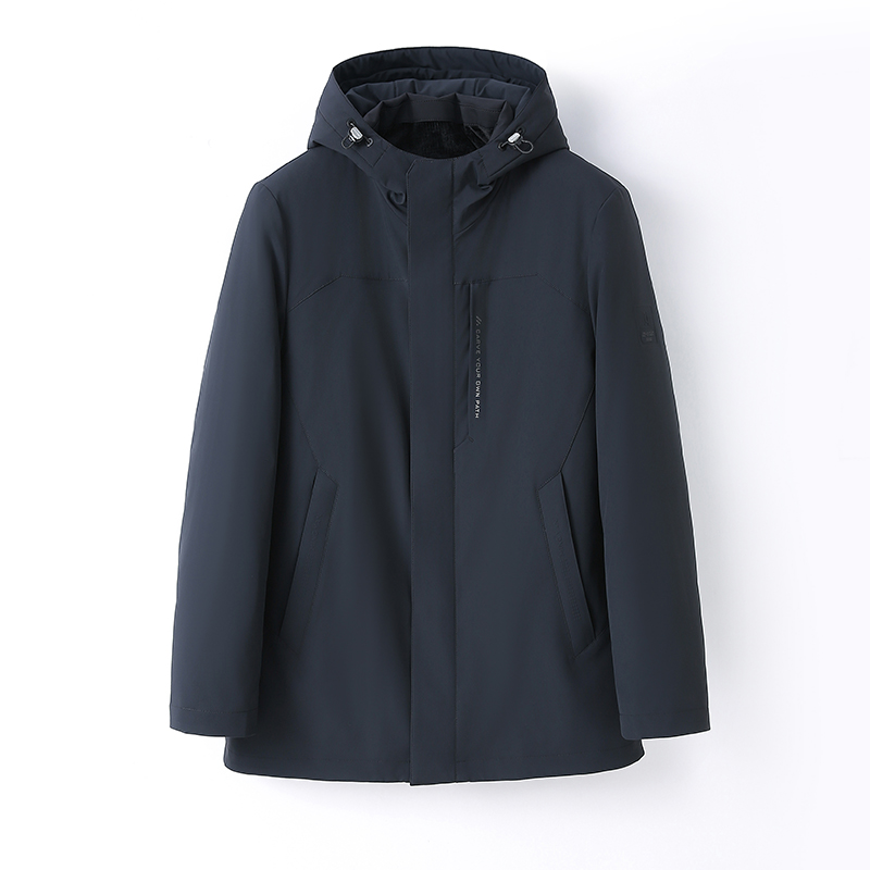 2024海宁新款派克服男款中长款冬季加厚可拆卸鹅绒水貂毛内胆皮草