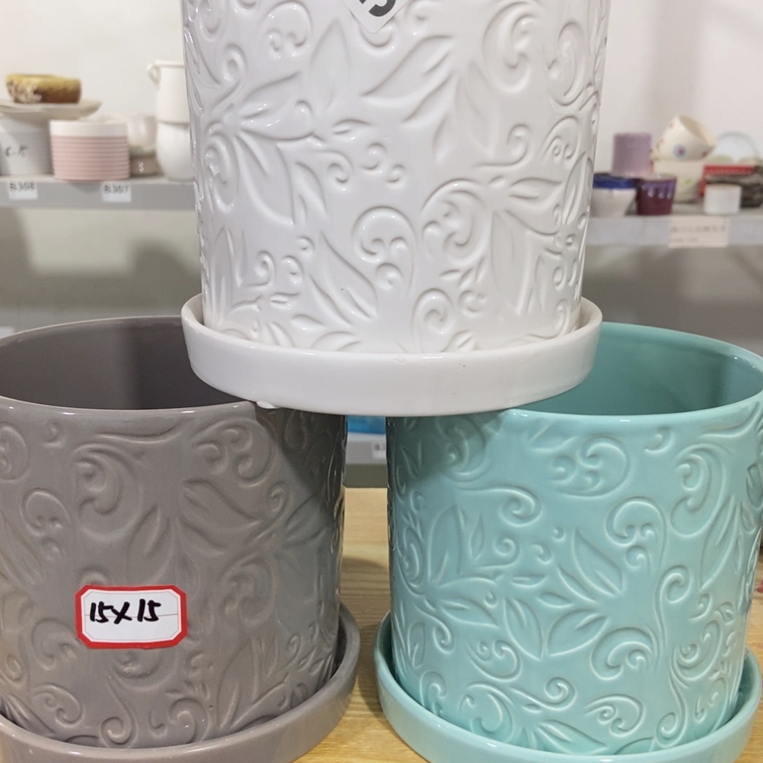 红陶高温陶瓷花盆