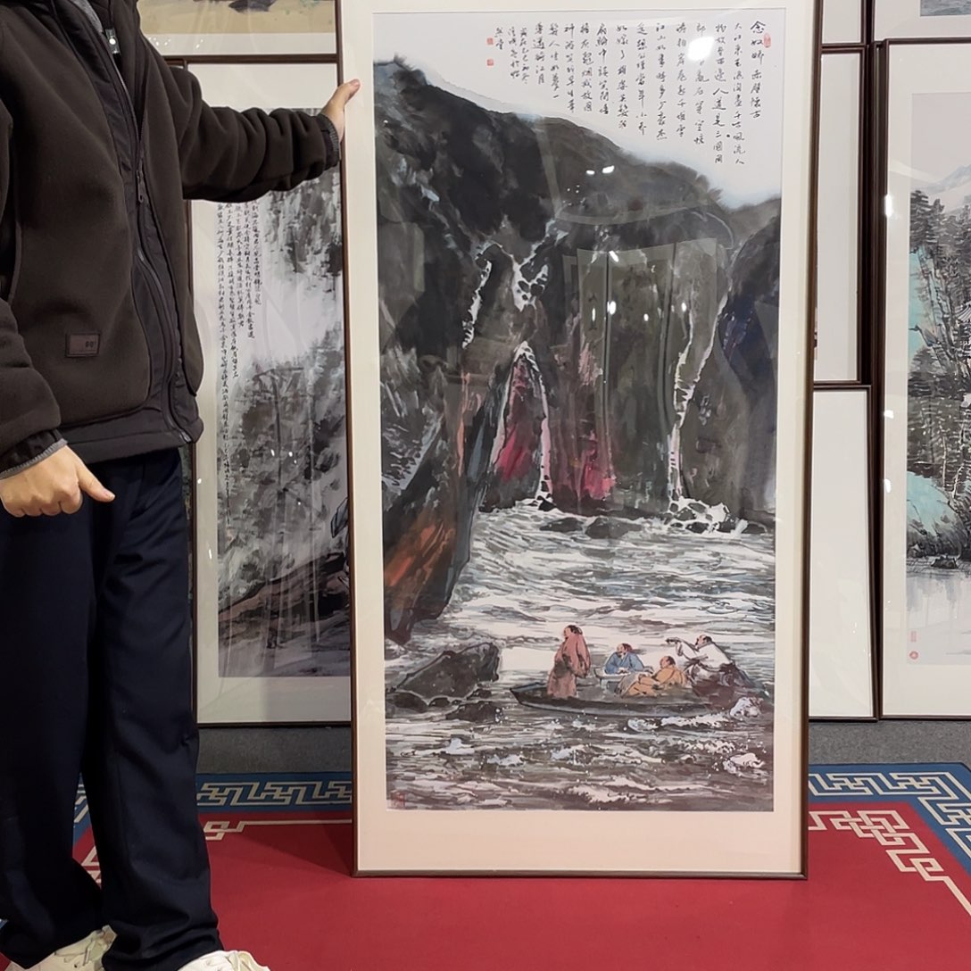 国画手绘画作品带框80/160