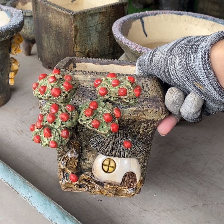 红陶青藤花器多肉花盆