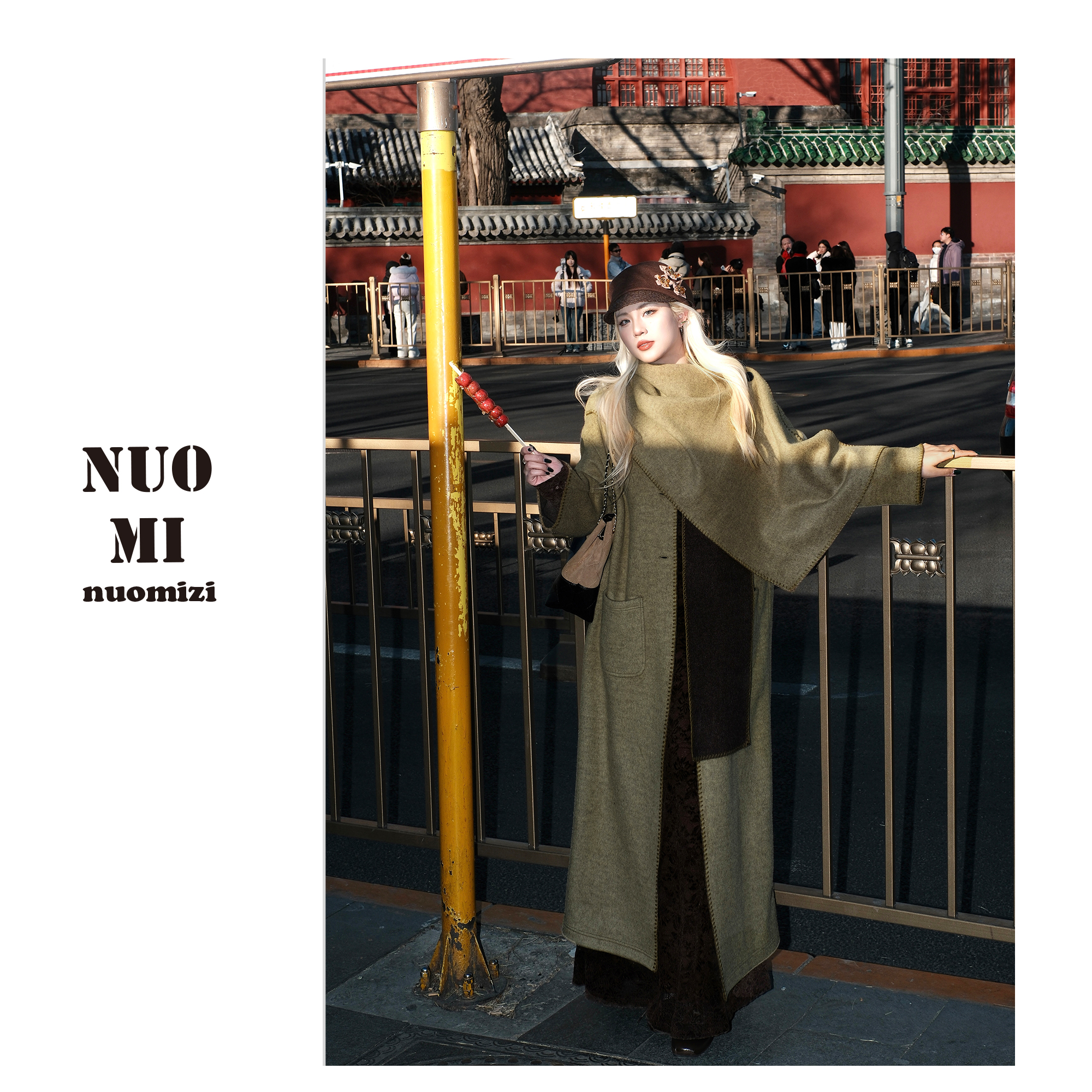 ZOZ糕冷圆脸[暮光之城]深冬超好看双面呢外套女冬呢子围巾大衣