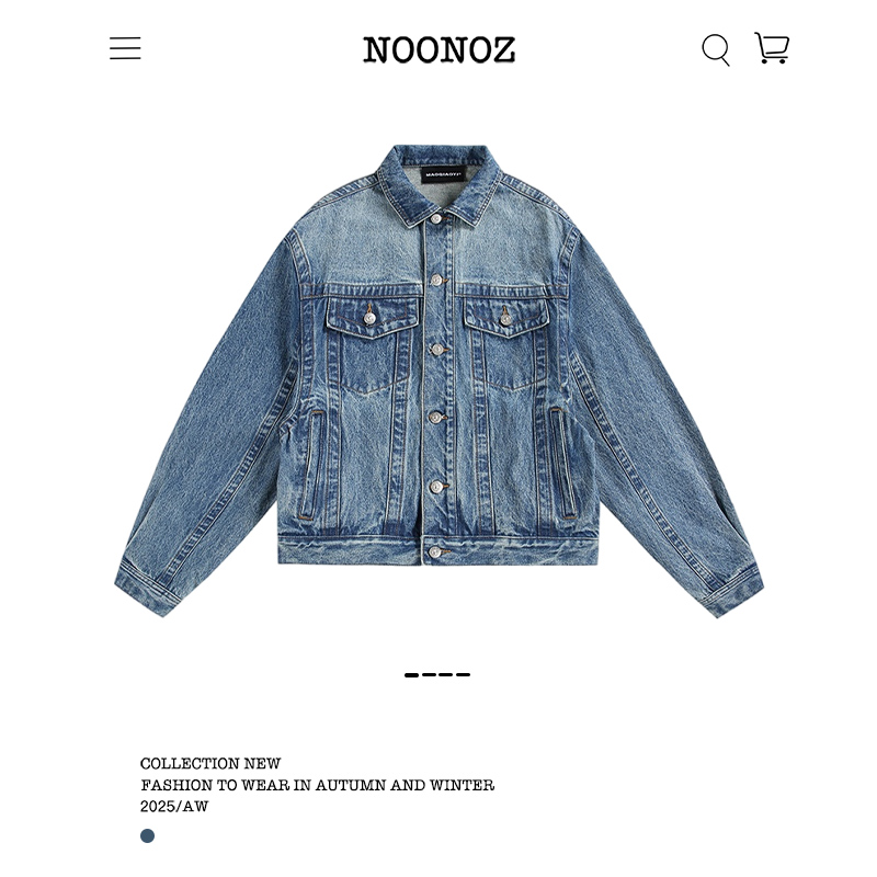 NOONOZ潮牌复古美式高街重磅做旧水洗牛仔外套男女痞帅情侣装夹克
