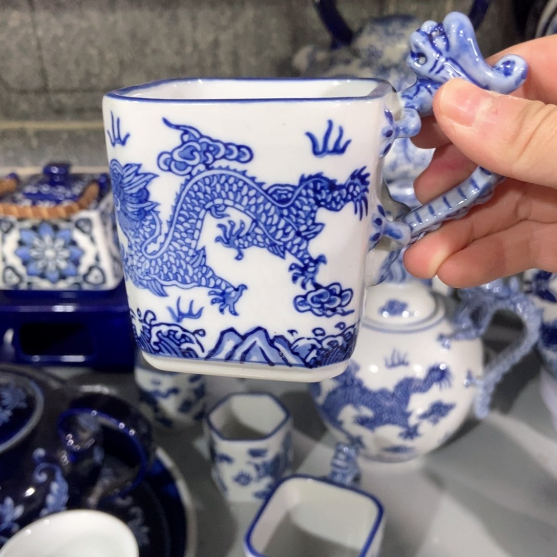 摆件摆件手绘釉下彩