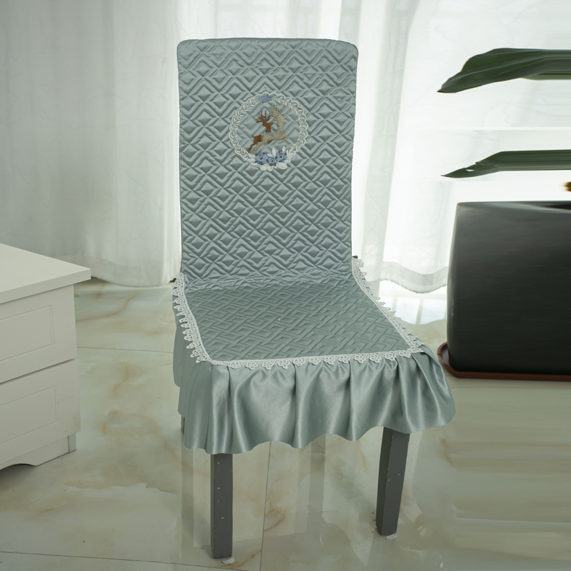 高端连体椅子罩四季通用餐椅椅套加棉现代椅子套靠背垫一体凳子套
