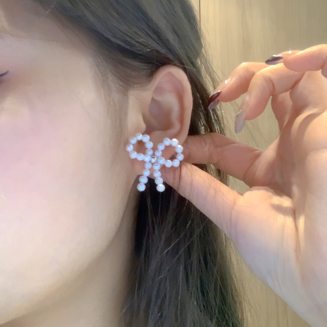 淡水珍珠耳饰银S925镶嵌