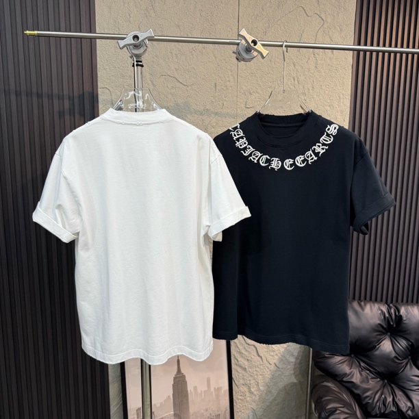 小算盘潮牌夏梵文刺绣手绘短袖T恤圆领男女款宽松痞帅冰感上衣