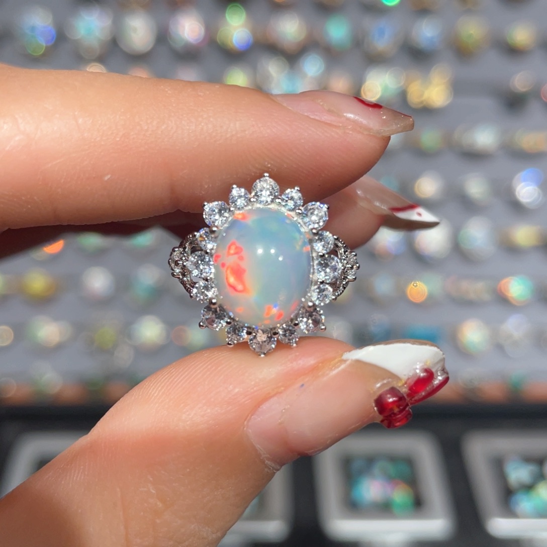 欧泊欧泊戒指银S925镶嵌