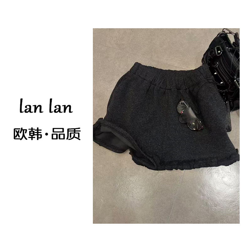 琪琪-冬上新【松紧腰花边短裤】韩版高腰短裤百搭休闲显瘦洋气时尚