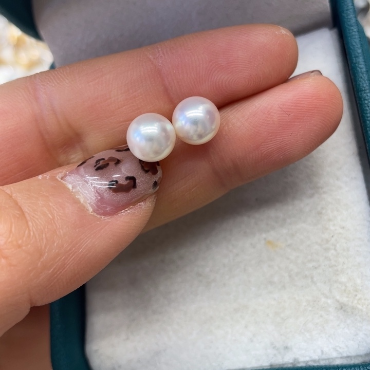 海水珍珠耳饰银S925镶嵌