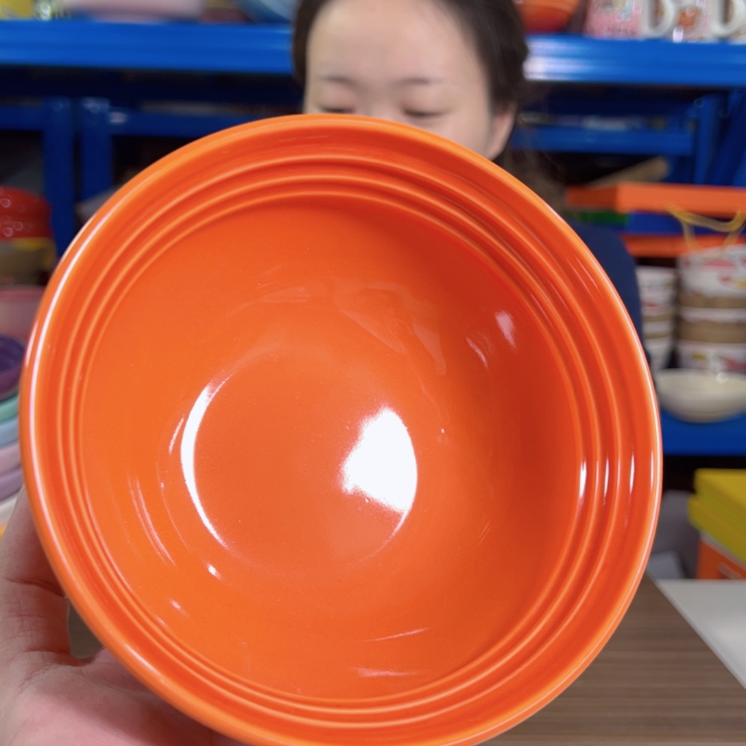 陶瓷橙色温哥华面碗