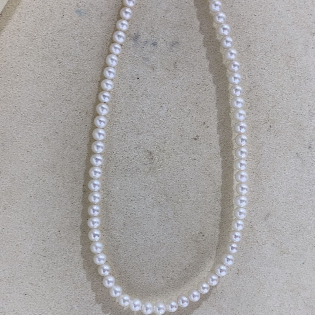 淡水珍珠颈饰银S925镶嵌3-4