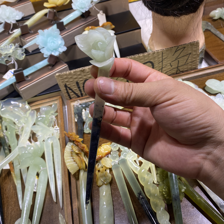岫玉发簪、头饰、汉服发饰、简约玉簪、日常百搭、古风玉簪、精致发簪