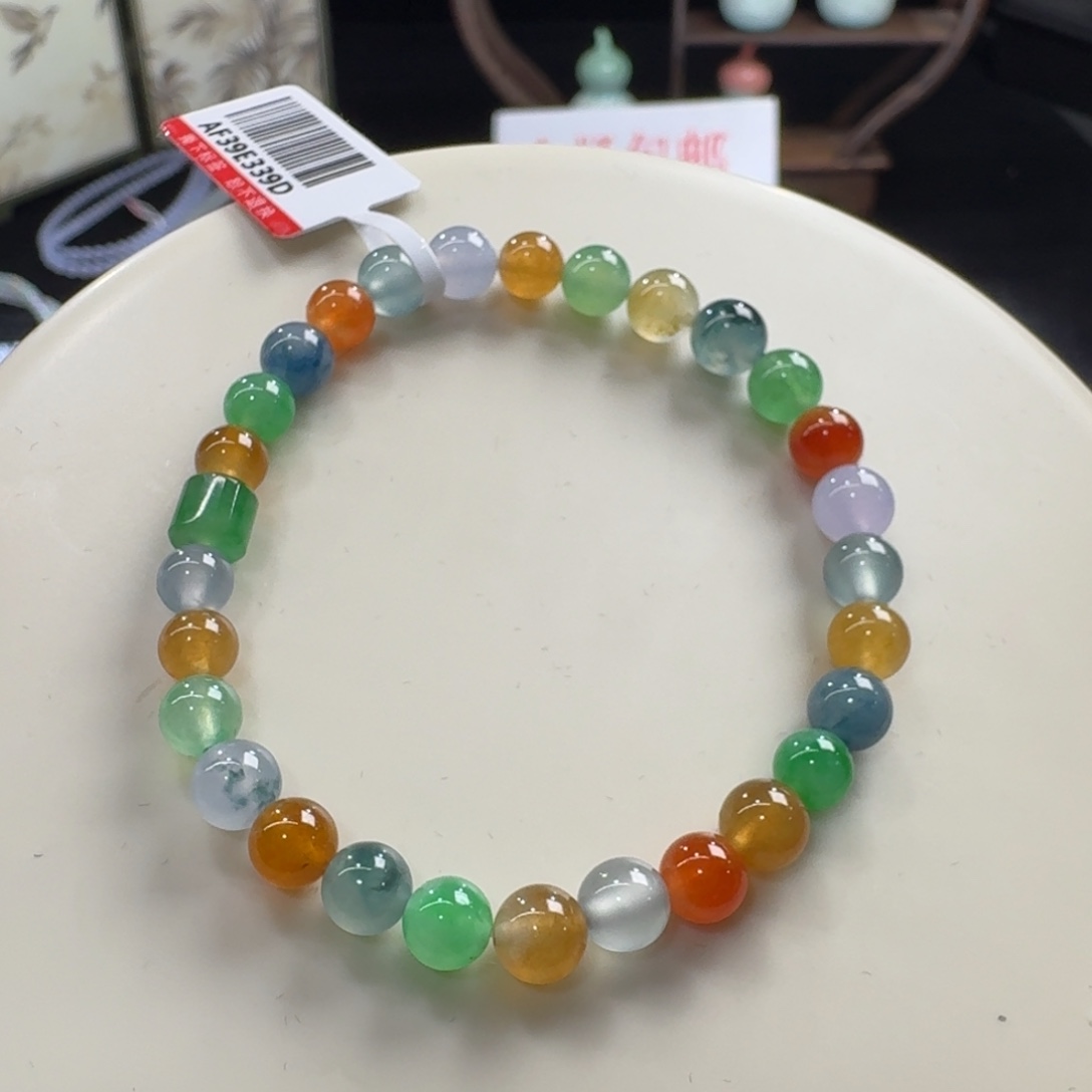 未镶嵌手串翡翠高冰色彩斑斓糖果