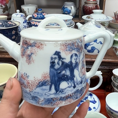 杯子雨**晴景德镇陶瓷茶壶