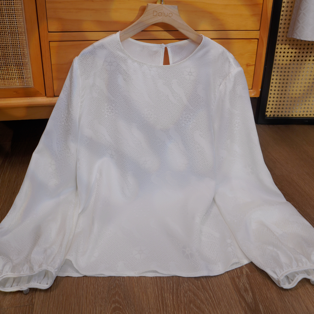 【繁缕】上久楷蝴蝶翟鸟锦花缎新中式衬衣上衣带钢印合集