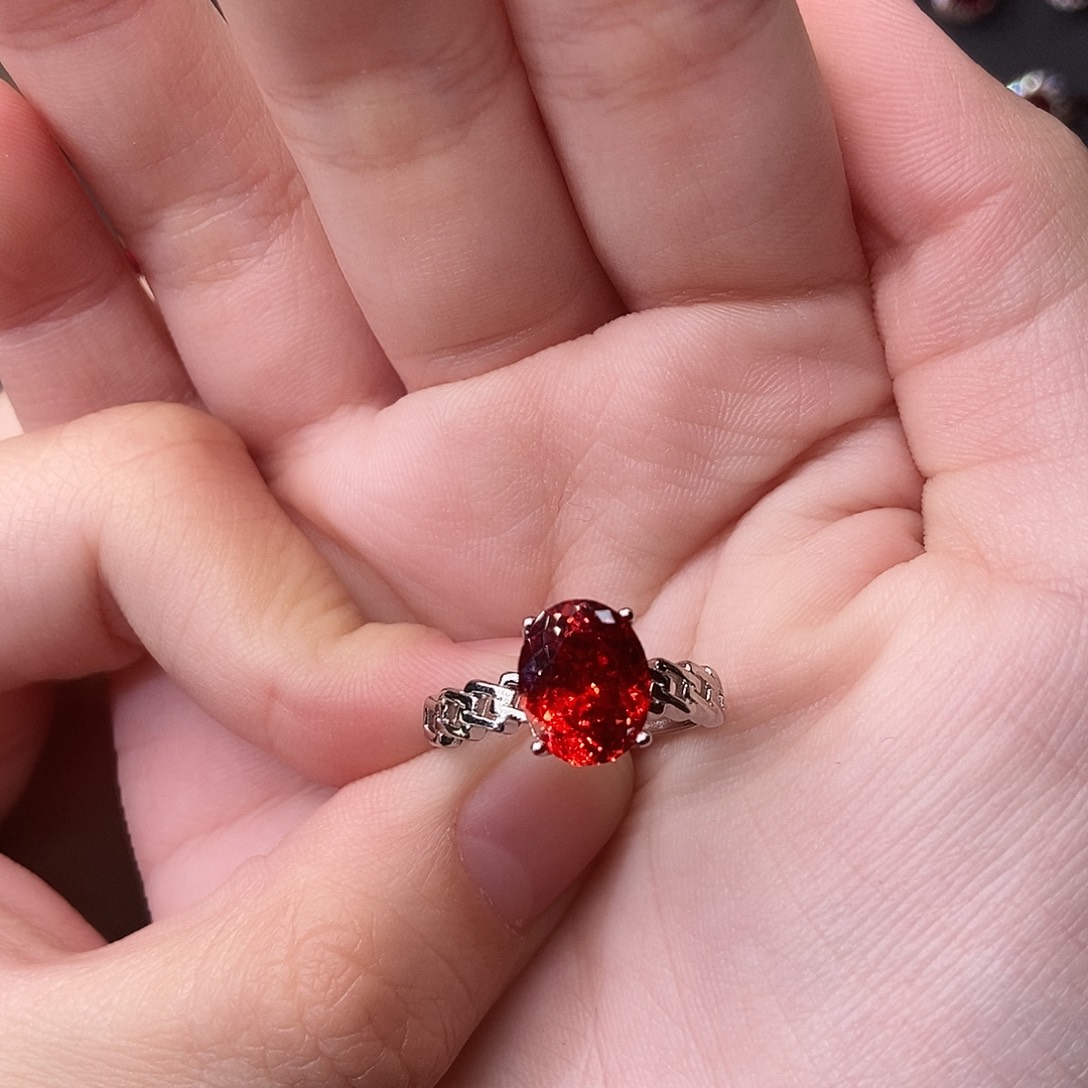 珠宝奇石碧玺银S925镶嵌